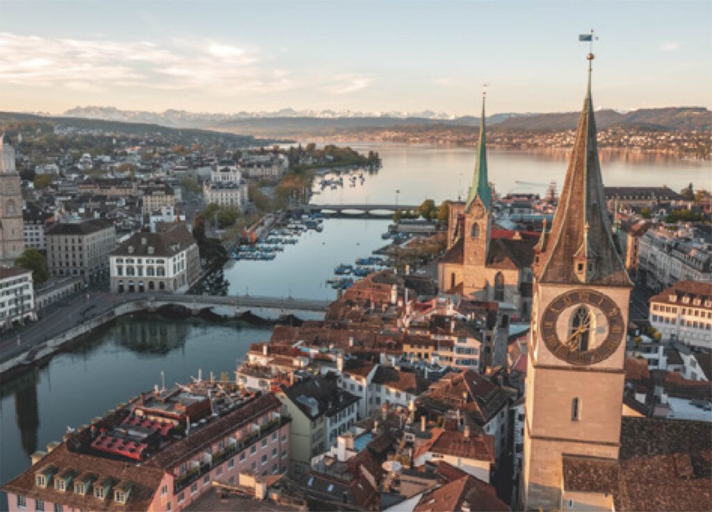 Vista de Zurich destino incluido en el Circuito Europa el cual puedes dsifrutar con nuestros planes turísticos