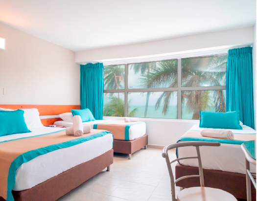 Habitación del Hotel Portobelo Beach la cual podrás disfrutar con nuestros planes turísticos