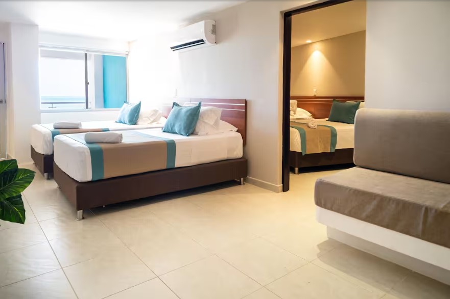 Habitación del Hotel Portobelo Boulevard la cual podrás disfrutar con nuestros planes turísticos